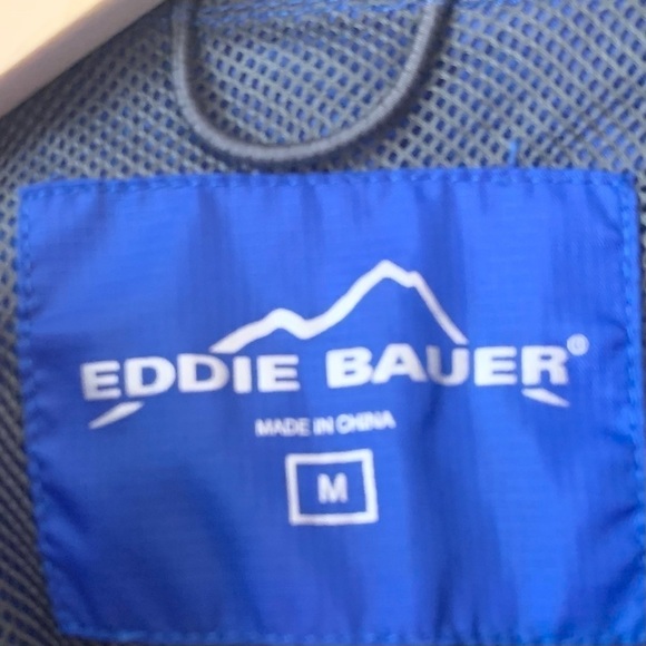 EDDIE BAUER Blue Packable Wind Water Repellent Lightweight Jacket Medium NEW - Picture 3 of 9